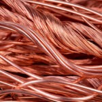 Copper wire raw materials and metals industry and stock market concept